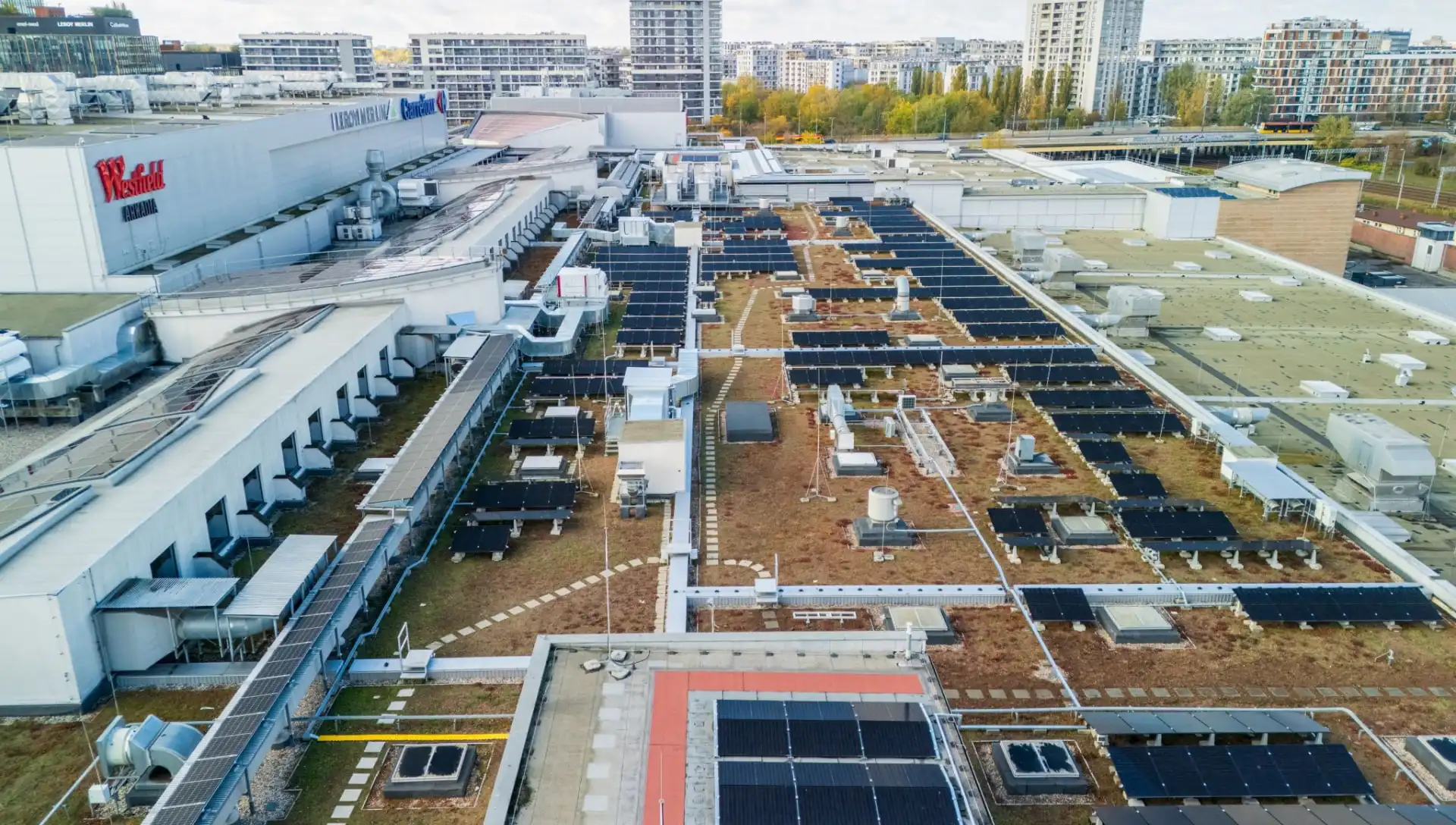 Instalacja fotowoltaiczna na dachu centrum handlowego Westfield Arkadia